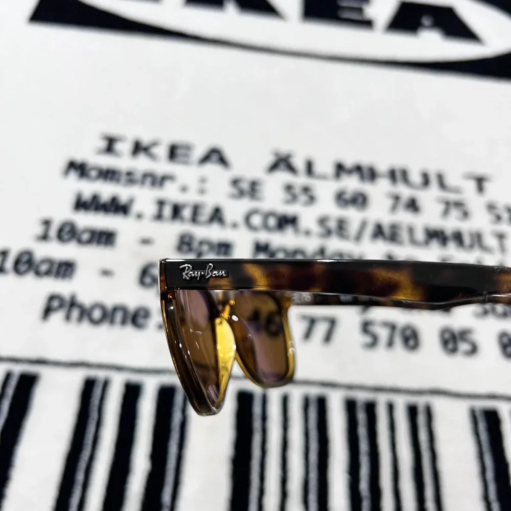 RayBan RB4184 Polished Light Havana Brown Polarized Wayfarer - Made in Italy